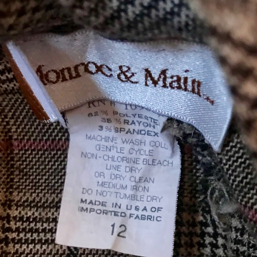 Vintage Brown Plaid Capri Pants Size 12 - Picture 7 of 7